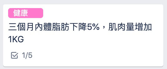 卡片外觀會顯示完成/未完成數量