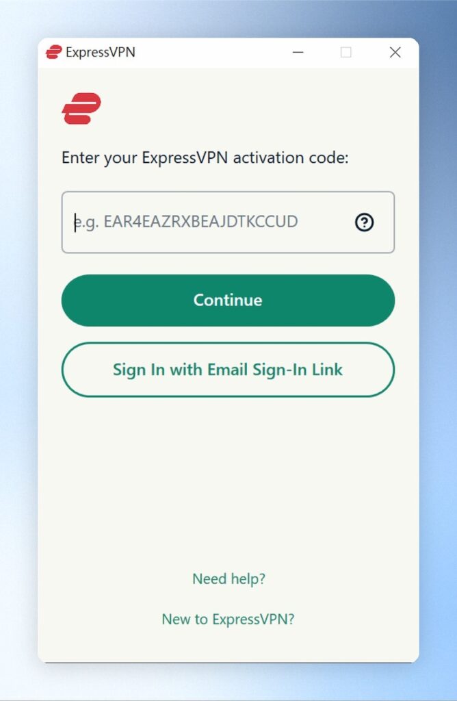 輸入前面步驟所取得的Activation code，並點擊「Continue」