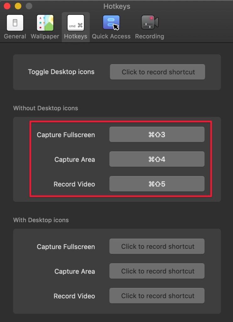 設定CleanShot HotKeys