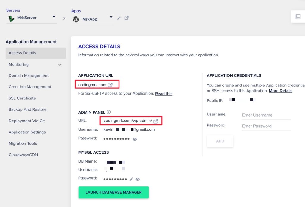 回到Application畫面查看資訊