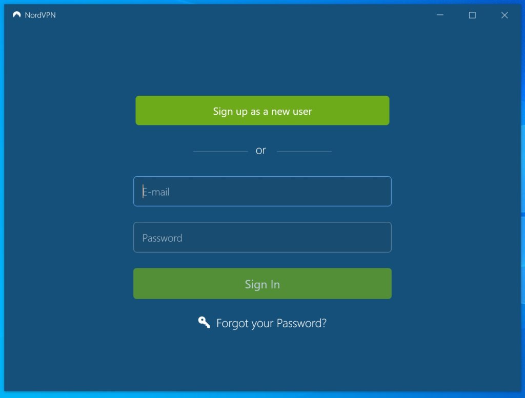 輸入帳號密碼，登入 NordVPN