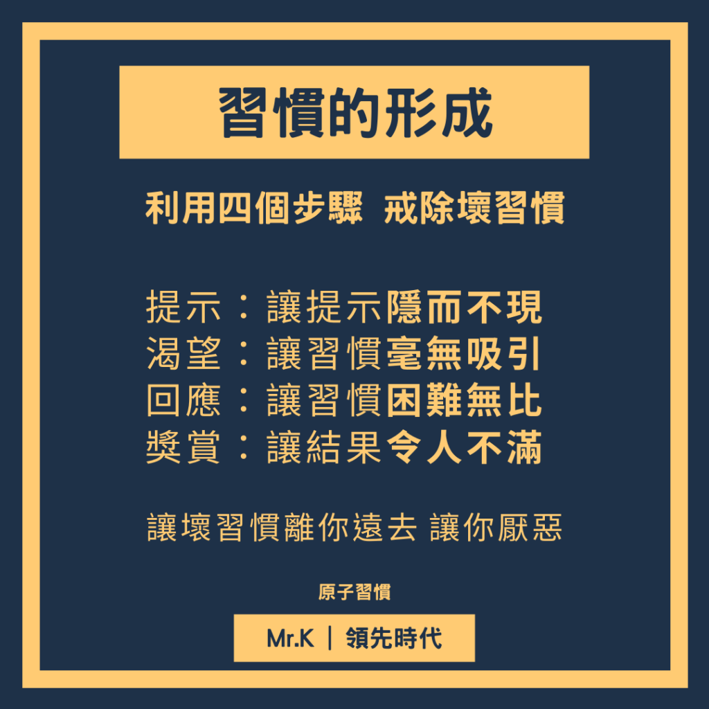 習慣養成-其實習慣養成，是由四個步驟所組成的-想戒除壞習慣，如何利用這四個步驟
