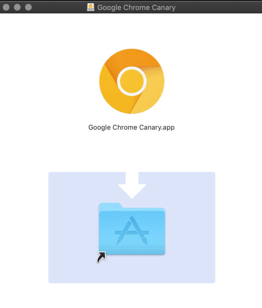 macOS 安裝 Google Chrome Canary 過程示意圖