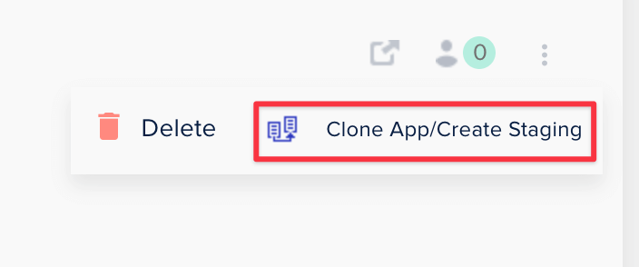 點擊 Clone App/Create Staging