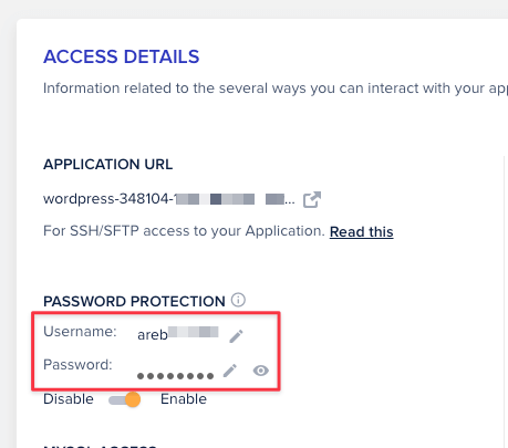 回到 Cloudways 畫面,複製帳號及密碼去登入
