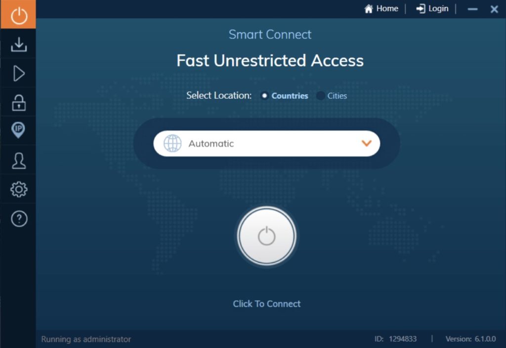 下面是 Ivacy VPN 的主畫面～