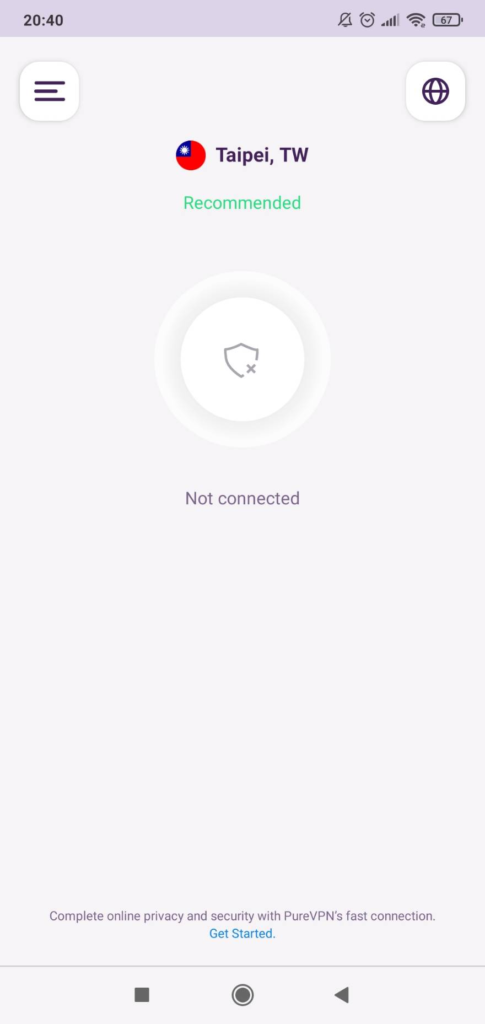 打開 PureVPN APP，登入帳號密碼