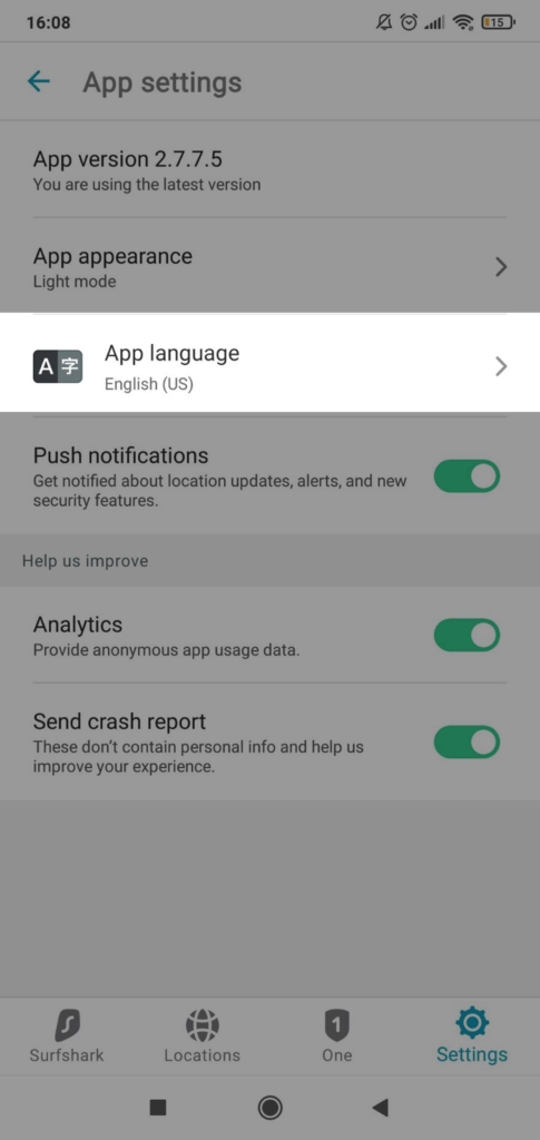點選「App language」選擇你要使用的語言，就完成語言切換囉！