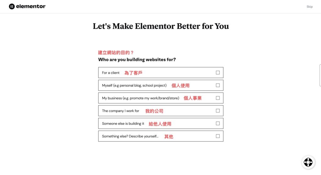 選擇是為了誰想建立網站