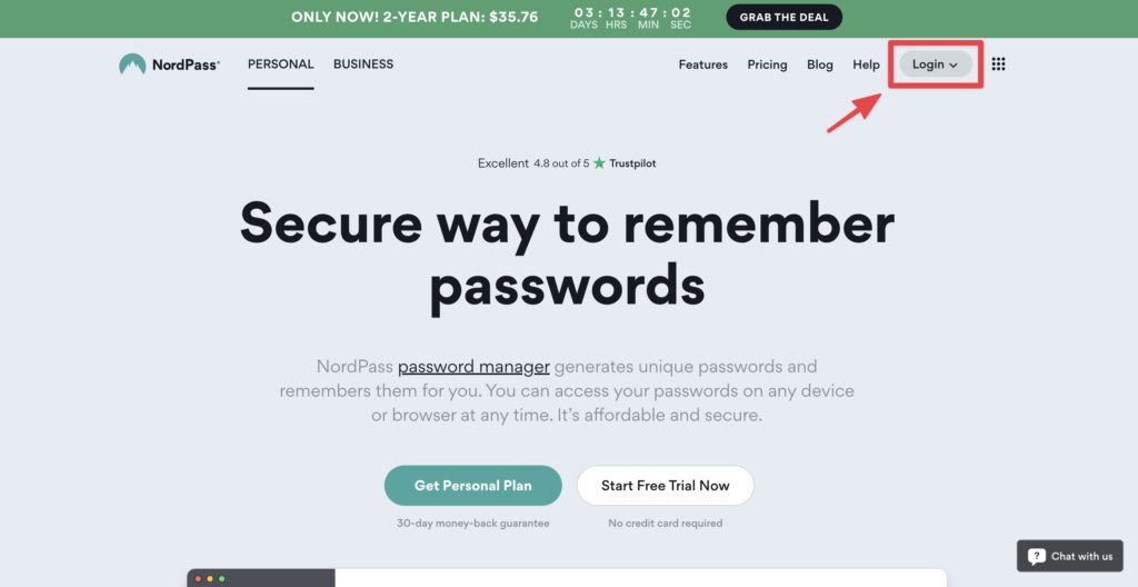 進入官網，點擊 Login