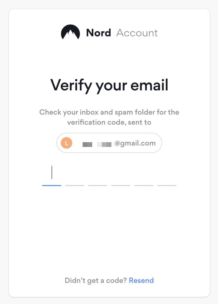 輸入 email 收到的確認碼