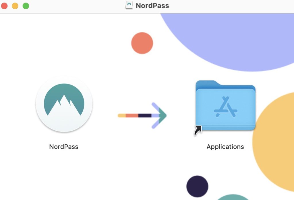 <p class="step">step 7</p>將 NordPass 符號拖曳到應用程式資料夾中