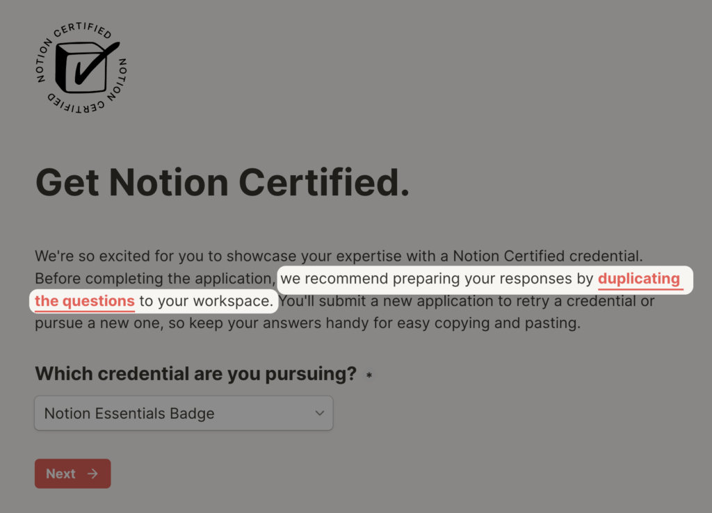 【Notion 官方認證】Notion Essentials Badge 初階認證怎麼申請？該準備什麼？詳細通過流程紀錄分享 3