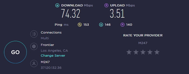 Atlas VPN 免費版連線至美國洛杉磯