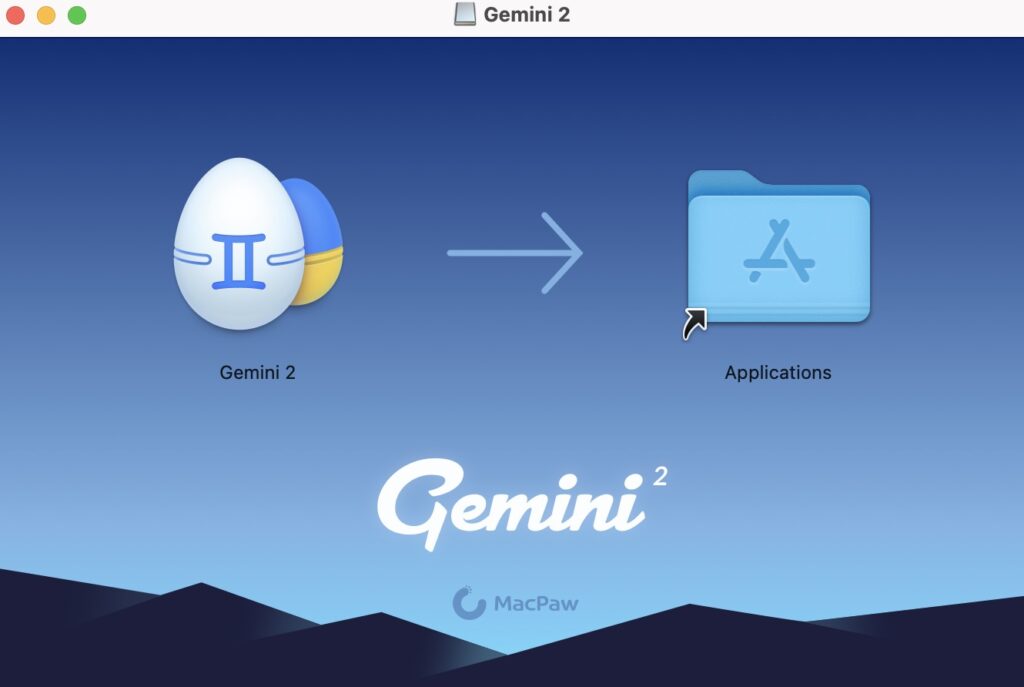將 Gemini2 拖曳到應用程式中