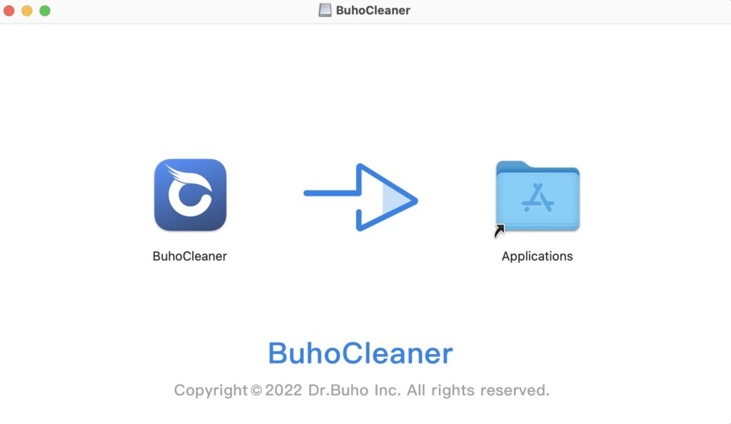 將 BuhoCleaner 圖示拖曳到應用程式資料夾中