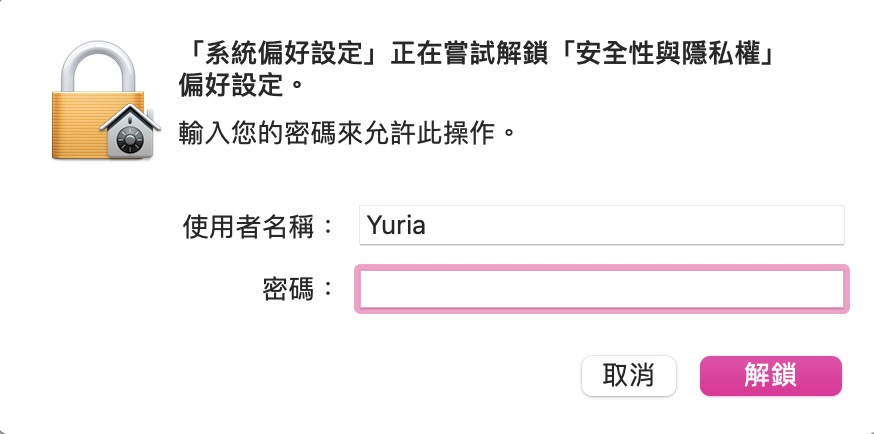 輸入密碼