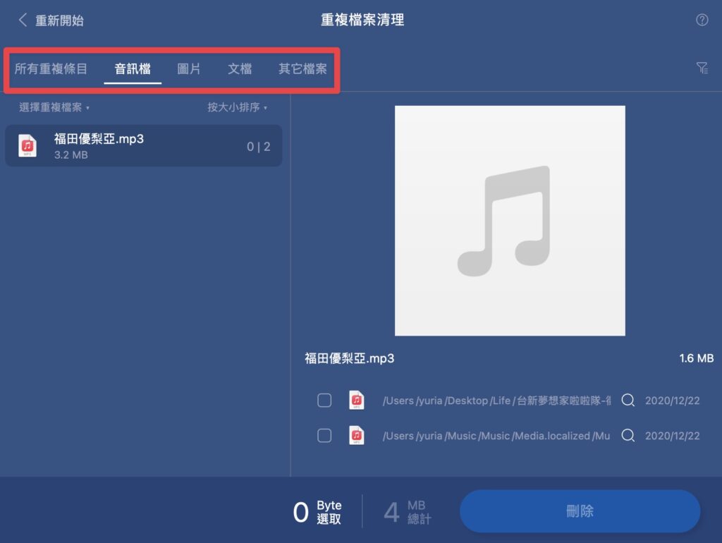 分類快速分辨檔案