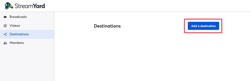 點擊右上「 Add a destination 」