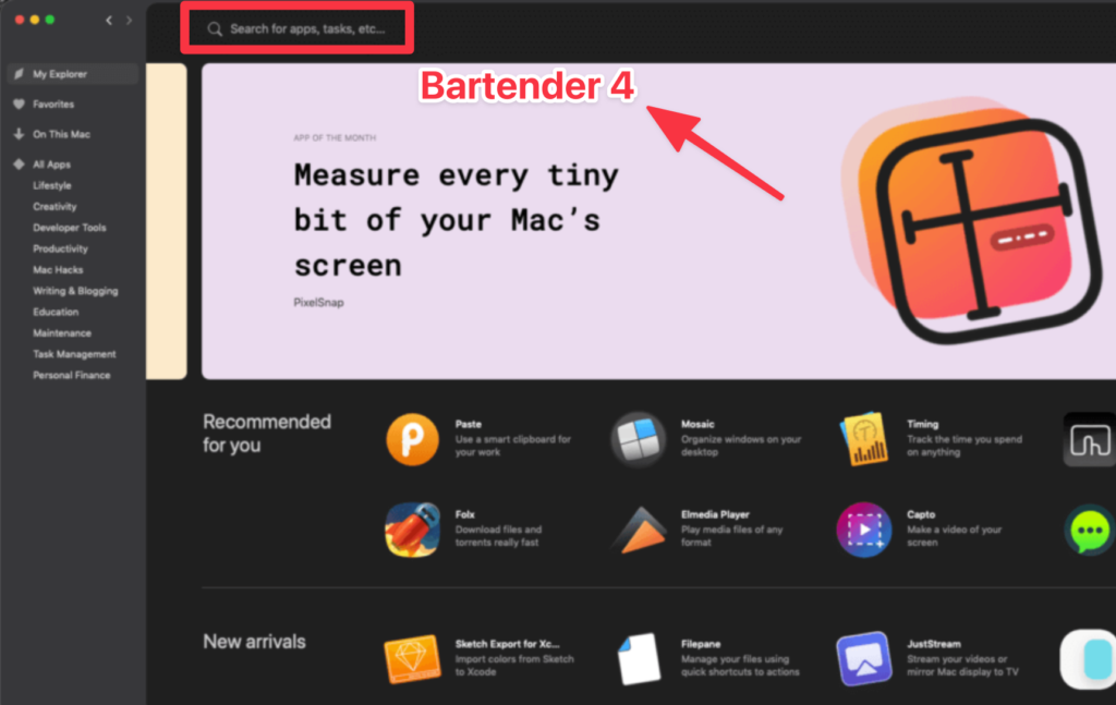 搜尋「Bartender 4」並完成下載