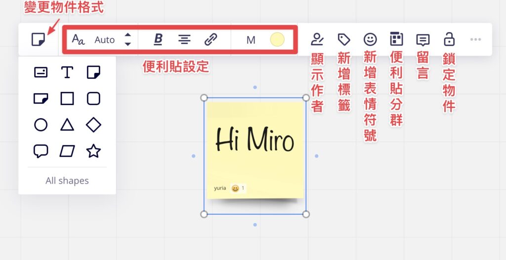 雙擊便利貼,即可以針對便利貼的內容做編輯