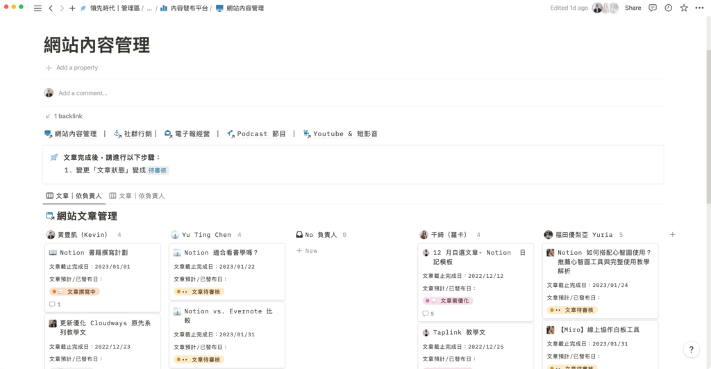 【Notion 案例】自媒體團隊如何運用 Notion？ 2023 年領先時代團隊優化工作區紀錄 6