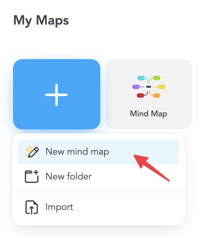 選擇「New mind map」