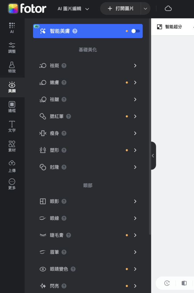 豐富細緻的修圖選項
