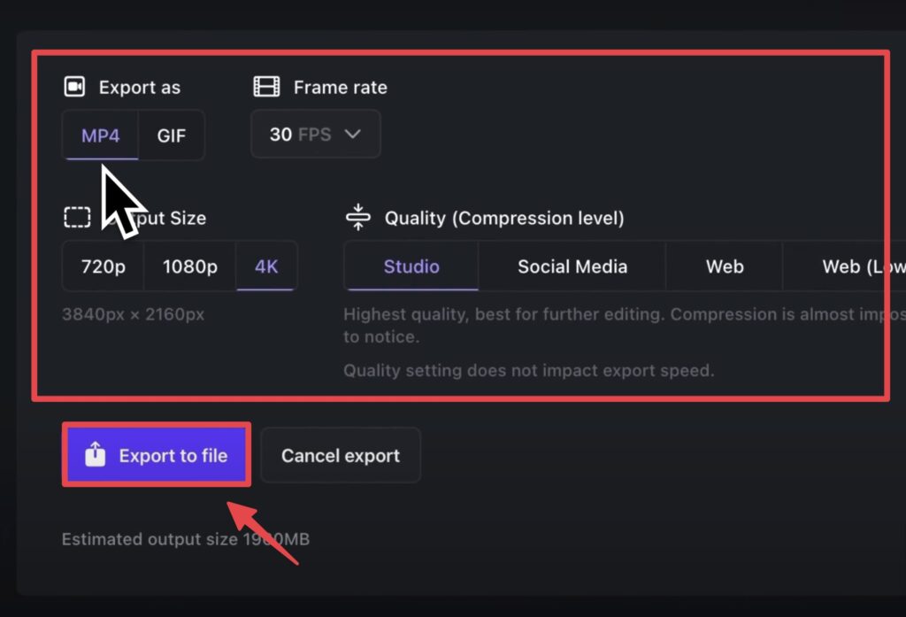 選擇輸出規格,點擊「Export tp file」完成輸出!