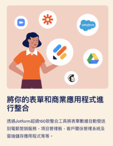 Jotform 可以串接非常多種不同的工具