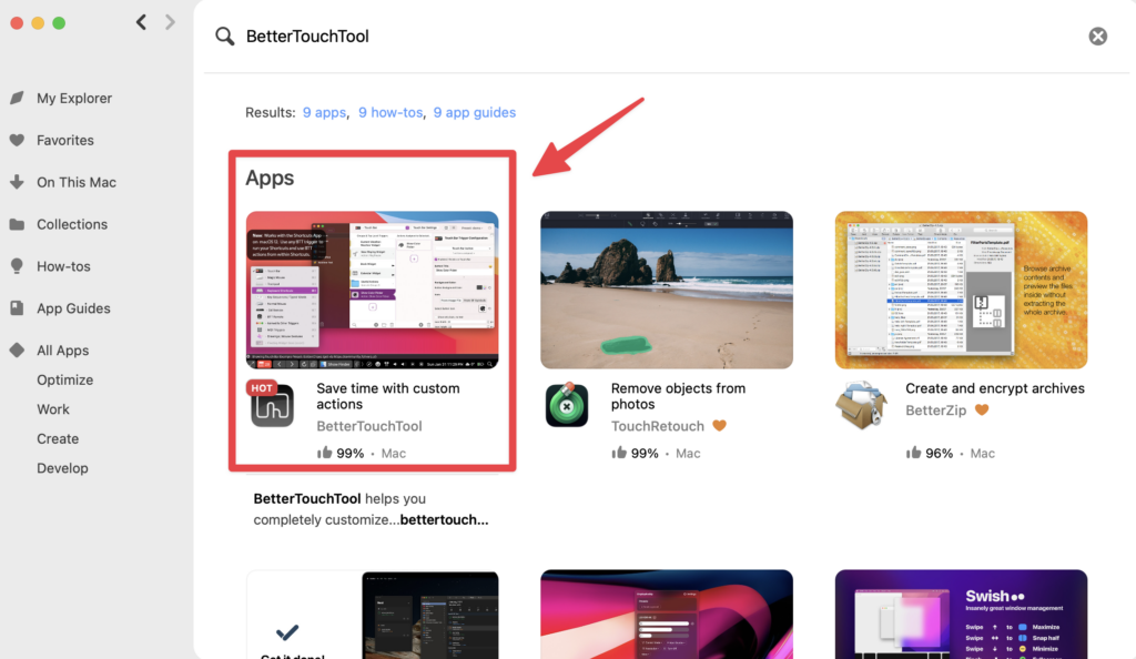 點選 BetterTouchTool