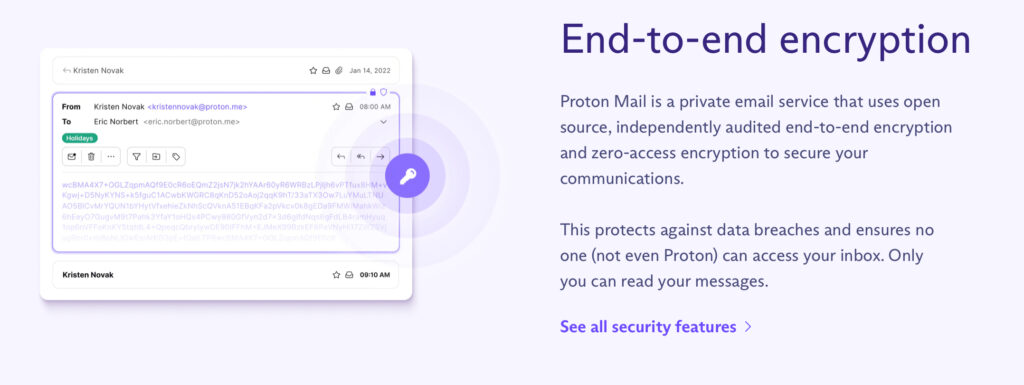 Proton Mail 端到端加密