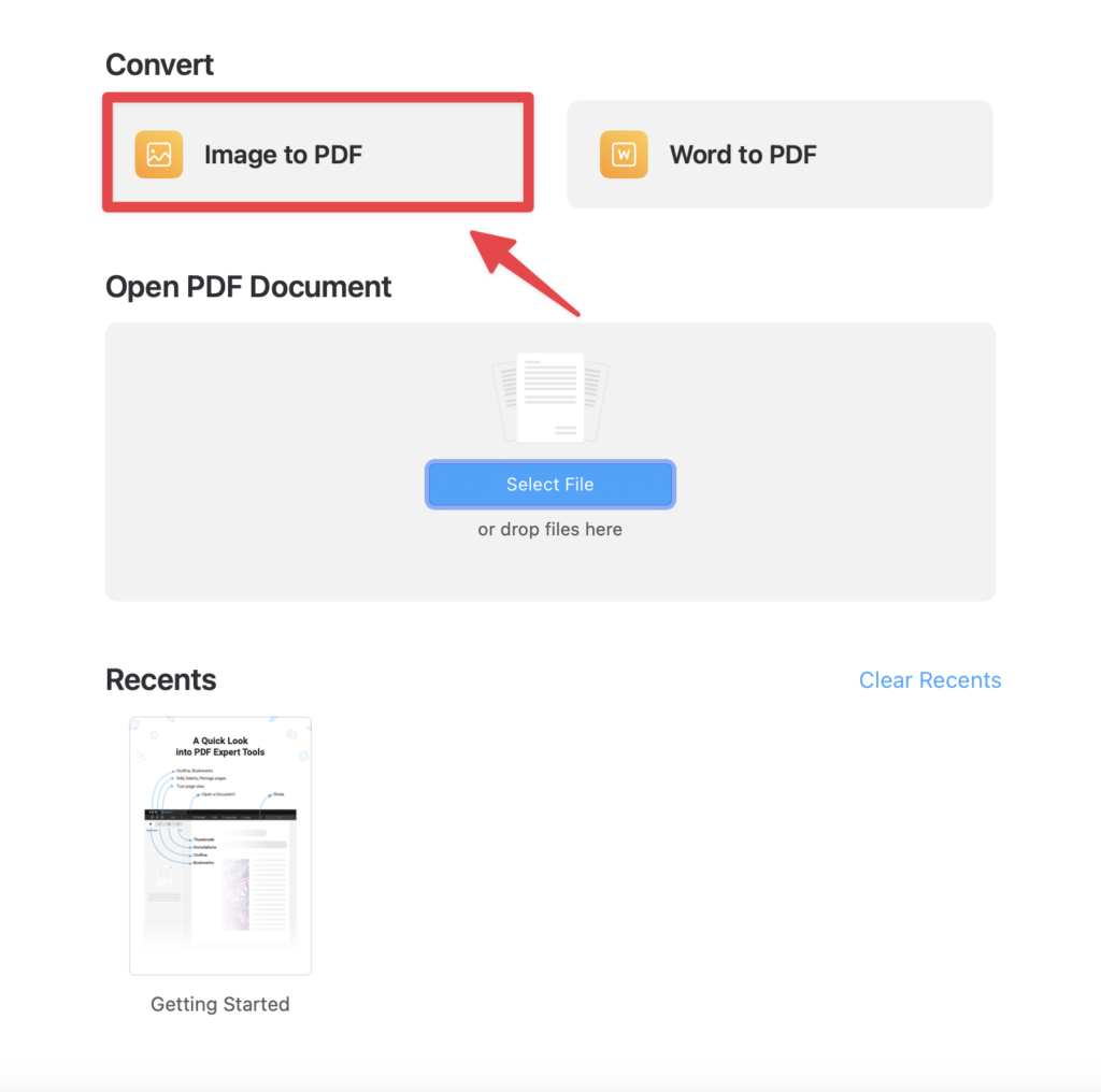 點擊「Image to PDF」