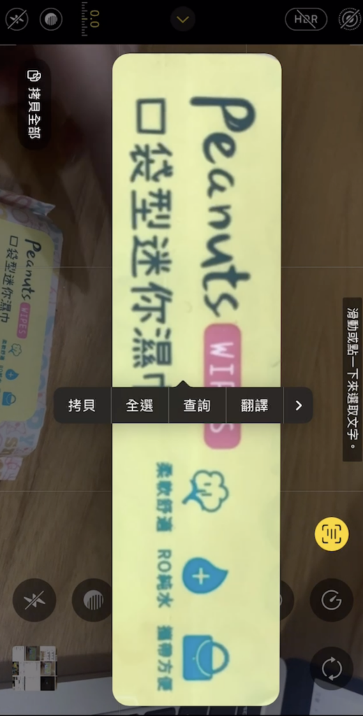系統擷取完文字後,就可以直接拷貝文字內容囉!