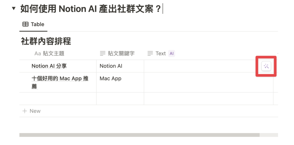 接下來只要輸入前面的「主題」以及「關鍵字」,再點擊右邊的魔術筆(自己取的 XD)就可以產出內容!