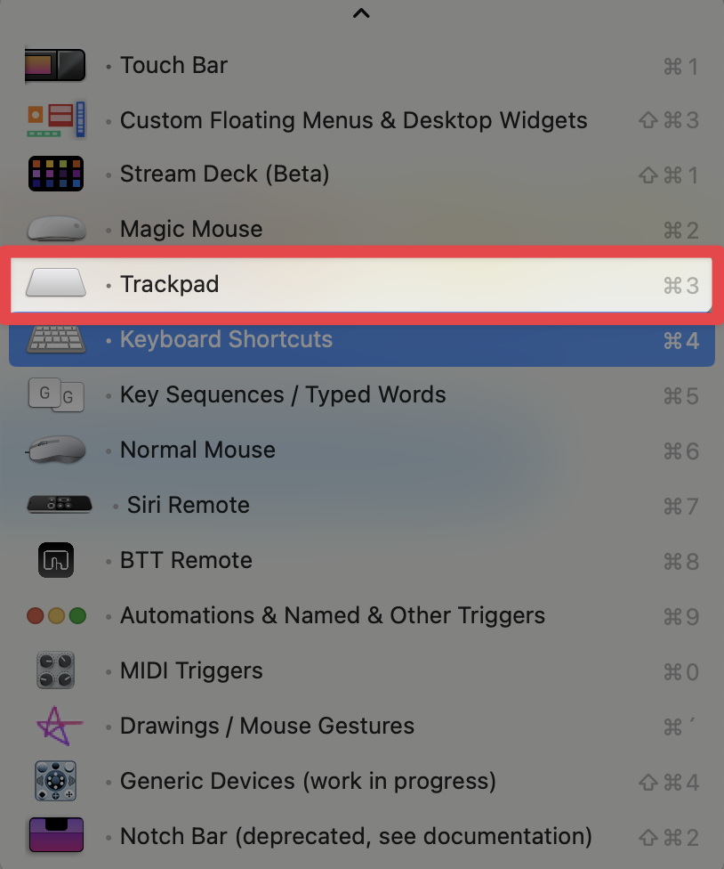 選擇「Trackpad」