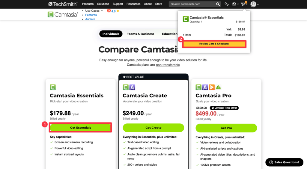 Camtasia 購買教學