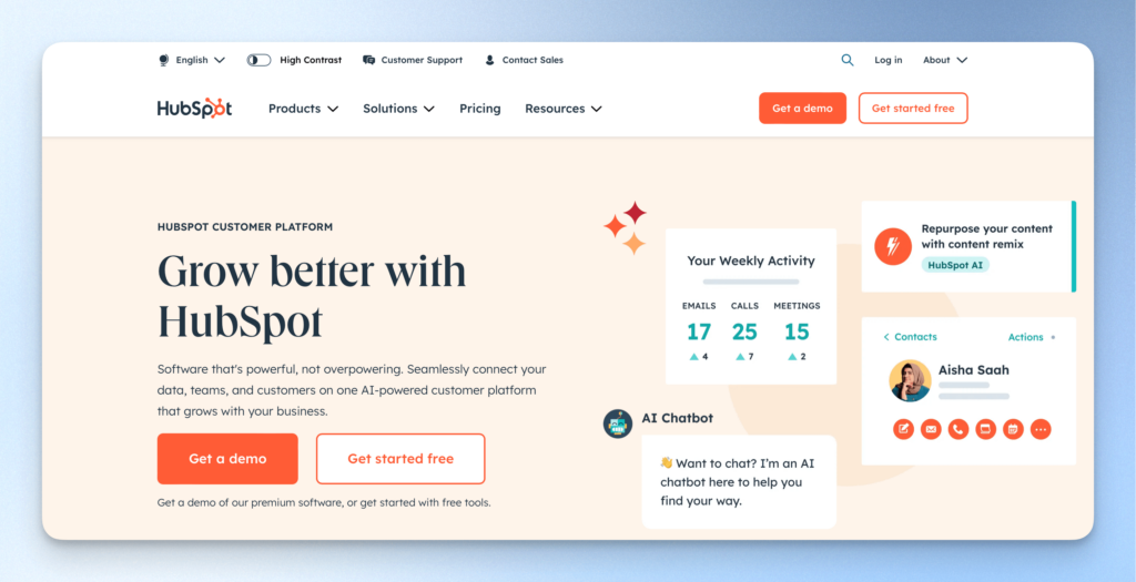 HubSpot 首頁