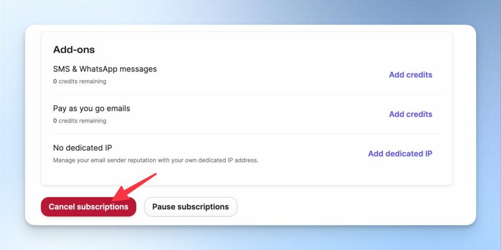 按下 Cancel subscriptions