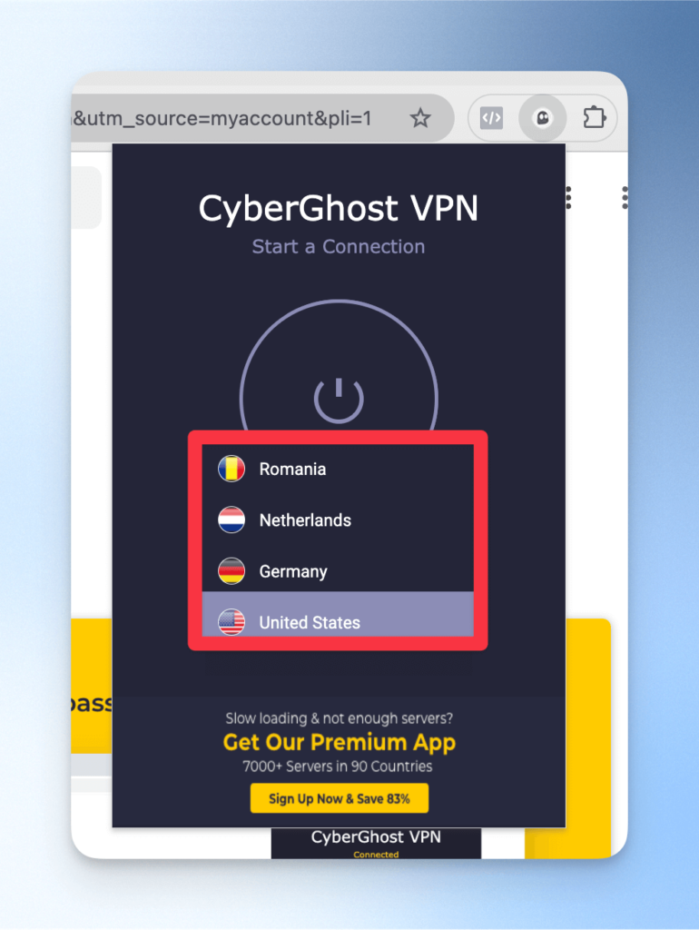 CyberGhost VPN 瀏覽器擴充功能安裝使用教學