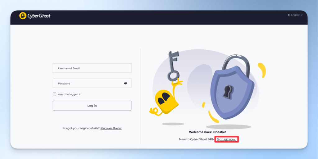 CyberGhost VPN 註冊