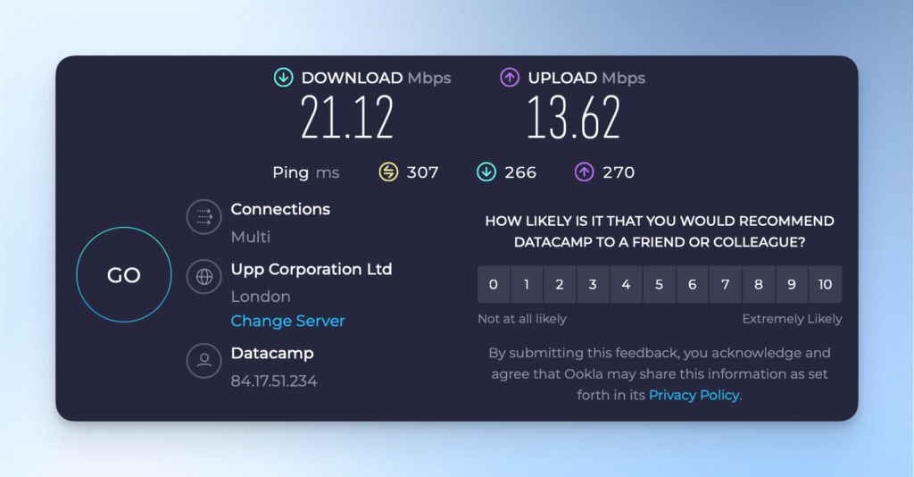 CyberGhost VPN 連線速度實測