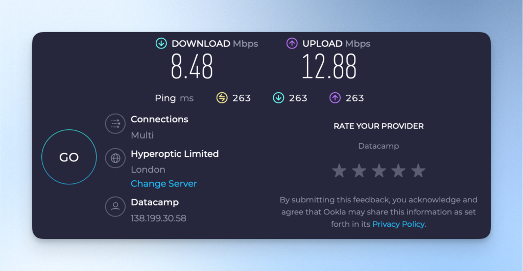 CyberGhost VPN 連線速度實測