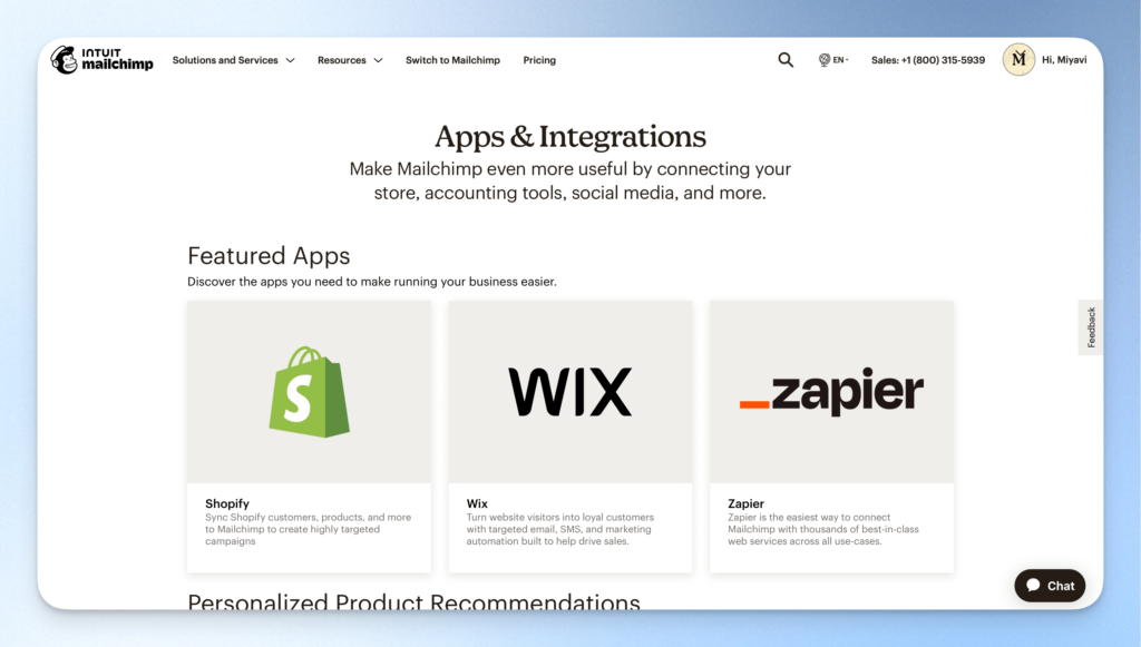 MailChimp 應用程式整合 Integrations