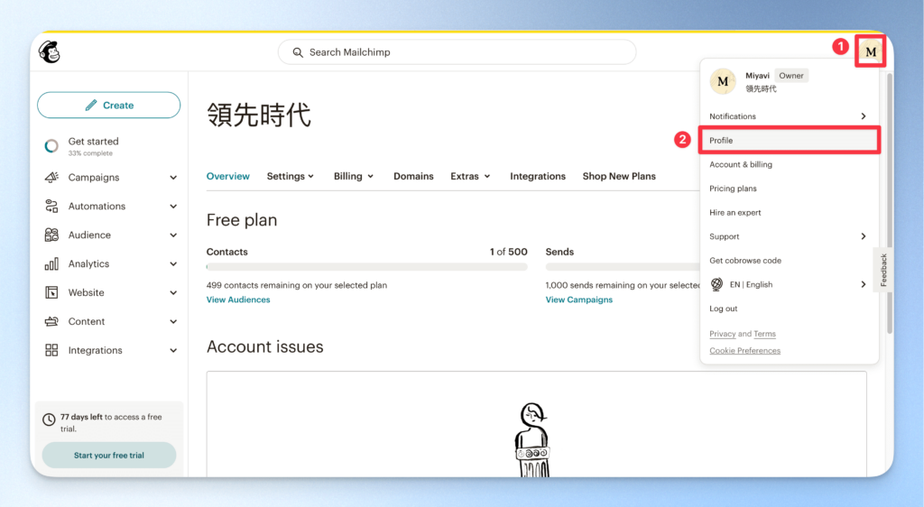 MailChimp 方案查詢