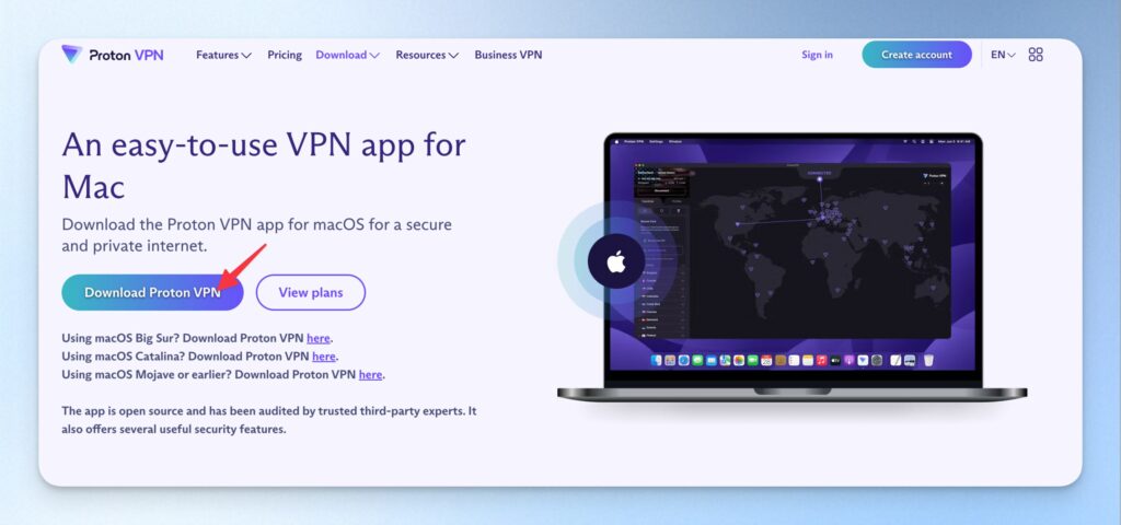 進入 Mac 下載頁面