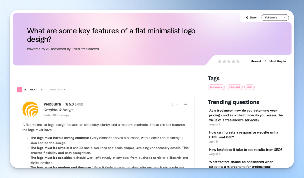 Fiverr Answers 常見問答解答平台