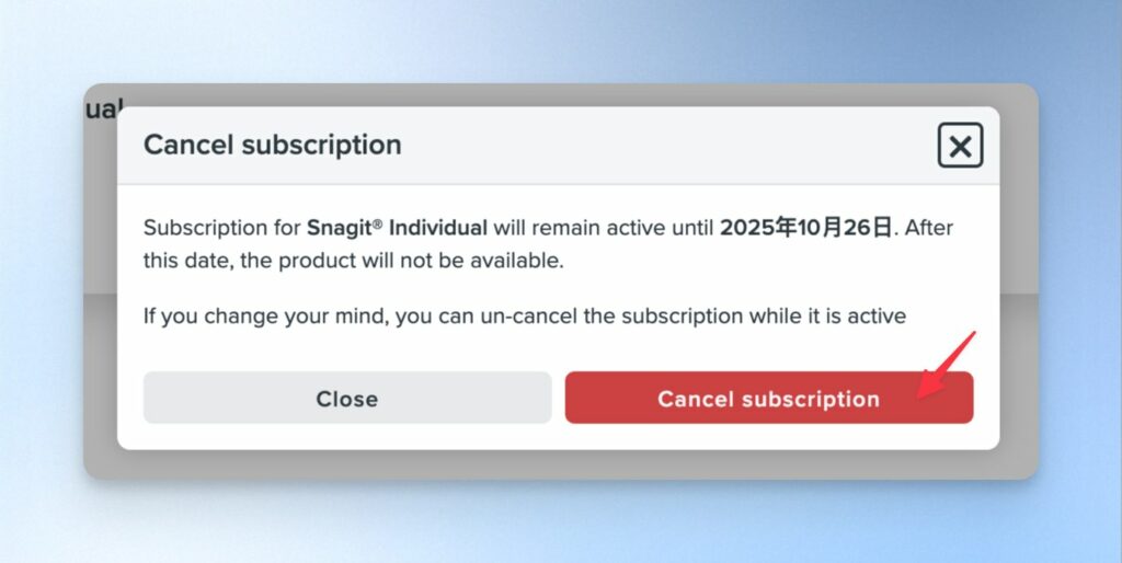 Cancel subscription