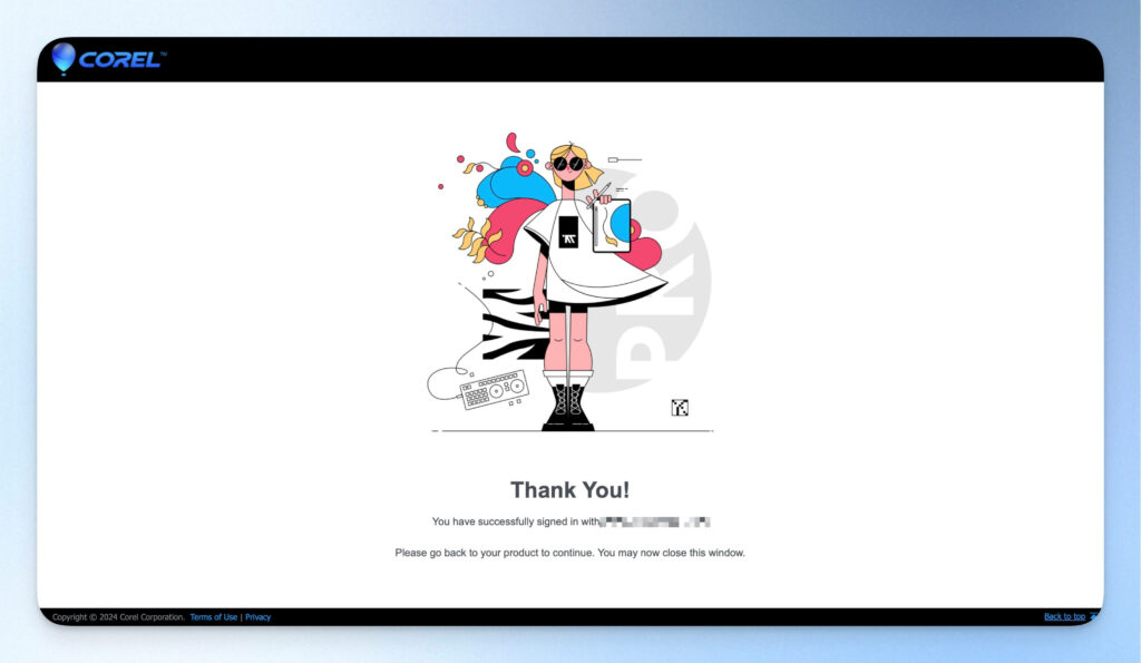 成功登入 CorelDRAW