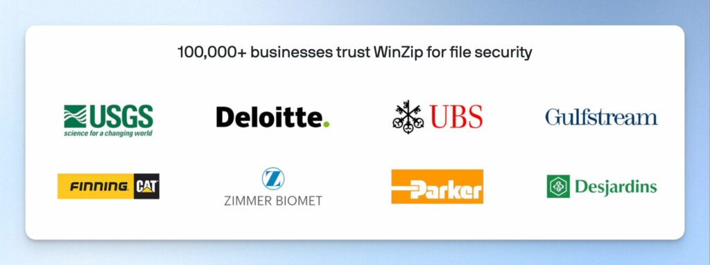 有超過 10 萬家企業使用 WinZip